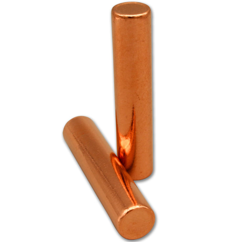 Premium Copper Round Rod Set - 2 pc. (3.63" x 0.75") 99.9% Pure Paperweight | With Velvet Pouch & Certificate of Authenticity 3.63" x 0.75"