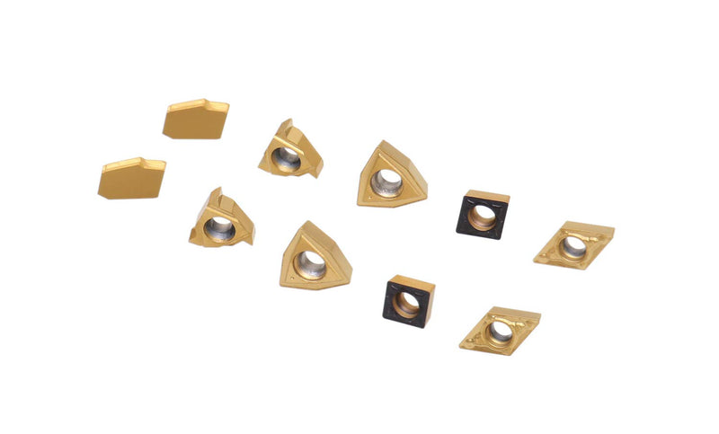 Accusize Industrial Tools 2 Pc of Each Kind of Carbide Inserts for 2988-0038, CVD Coated and Tin Coated, Total 10 Pieces, 2988-0038Inserts | 2 Each of 11ER, GTN-2, WCMT2.52, CCMT21.5, and DCMT21.5; TiN and CVD Coated for Steel, 2988-0038INSERTS
