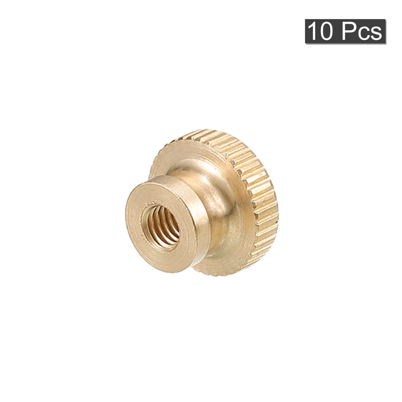 uxcell Knurled Thumb Nuts, 10pcs M4 x D12mm x H8mm Brass Knurled Nut with Collar High Head Through Hole Adjusting Nuts for 3D Printer Parts M4 x 12mm x 8mm 10