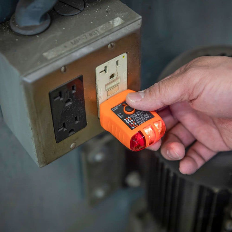 Klein Tools RT210 Outlet Tester, Receptacle Tester for GFCI / Standard North American AC Electrical Outlets, Detects Common Wiring Problems GFCI Testing - NewNest Australia
