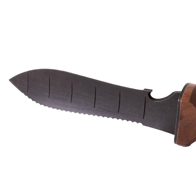 Lehman's Hori Hori Garden Knife, Durable Double Edge, Hardened Steel with Wooden Handle, Hand Weeding and Digging Tool with Sheath