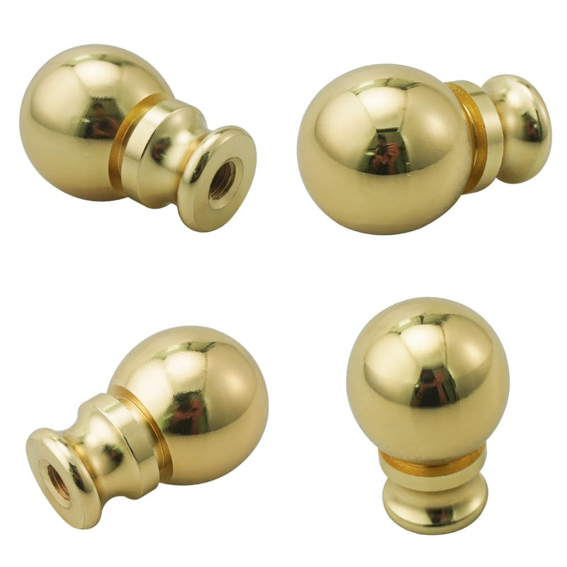 2 Pieces Lamp Finials, Gold Finial for Lamps, Lamp Shade Nut Screw Cap, Metal Knob Topper Finial, for Decorative Replacement DIY Table or Floor Light Lampshade Holder Harp Adapter 1.5inch Tall Metal