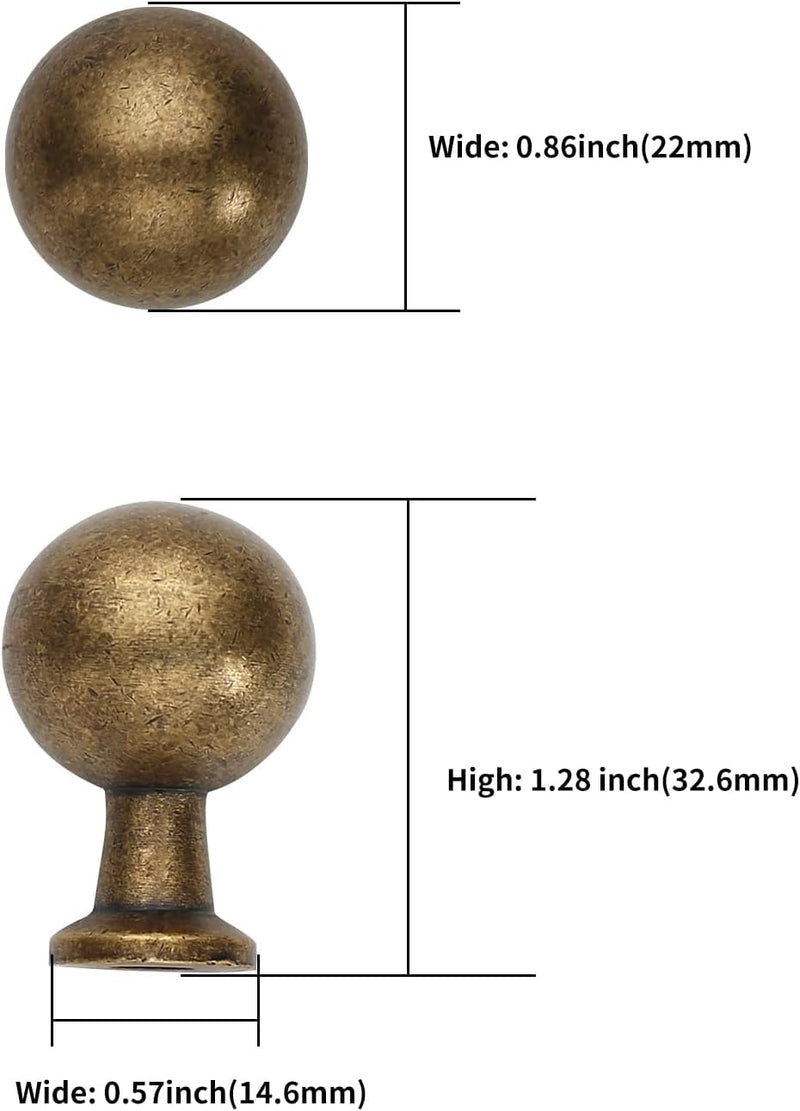 Asidrama 30 Pack Antique Brass Kitchen Cabinet Knobs Dresser Knobs Drawer Knobs Cabinet Hardware Zinc Knobs for Dresser Drawers Single Hole Knob