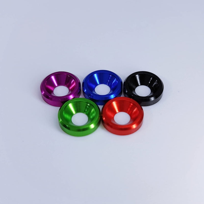 [60PCS] M3 Finishing Countersunk Washers, Anodized Aluminum Alloy, Head Washers Gaskets Cup Shim for Screw RC/FPV/PC/Drone/Mechanical Accessories Parts, Black