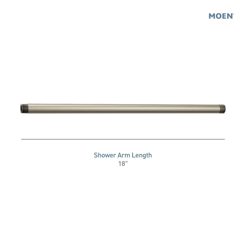 Moen 336651BL Extended 18-Inch Straight Overhead Shower Arm, Matte Black Wrought Iron