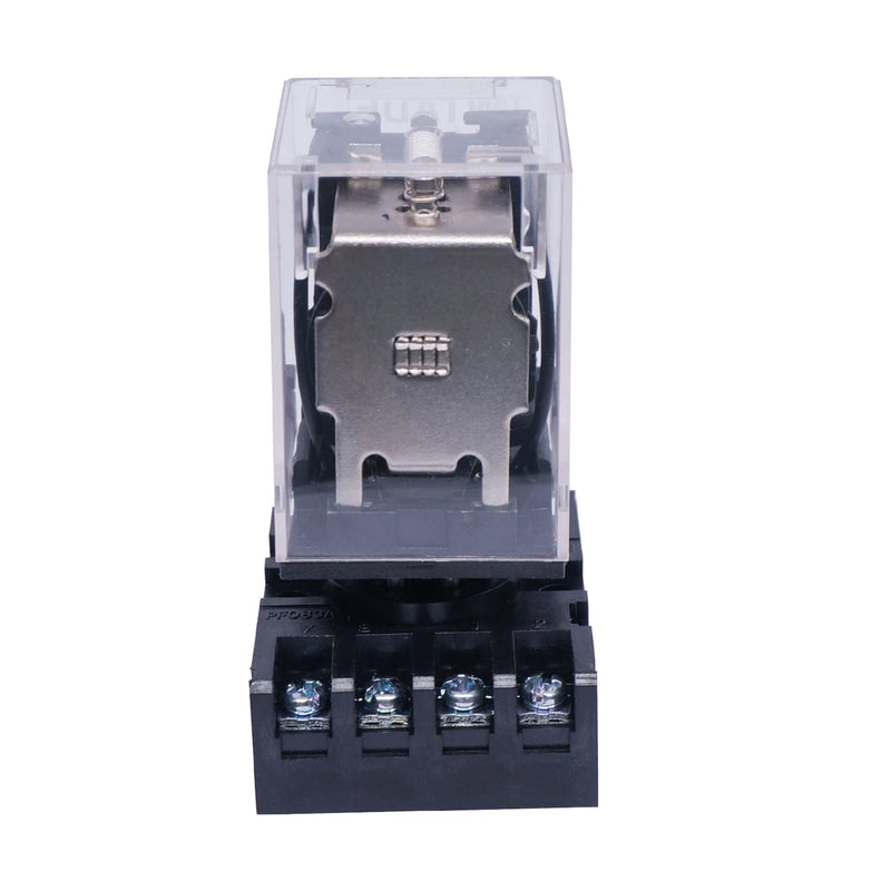 TWTADE/JTX-2C, MK2P-I DPDT Power Relay with Plug-in Terminal Socket Base, AC 24V Coil, 8 Pin 2NO 2NC