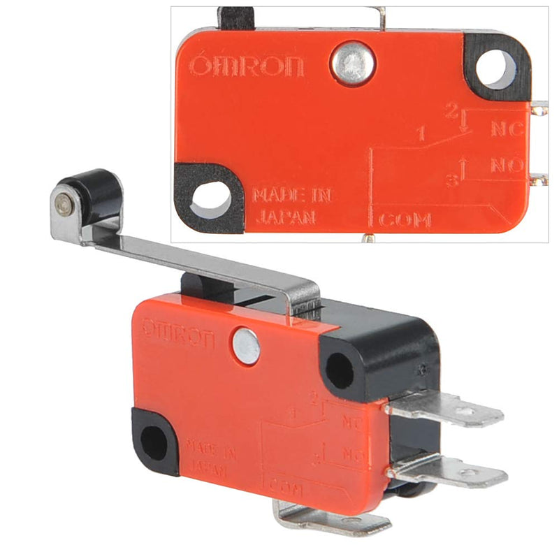 6Pcs V-156-1C25 Micro Limit Switch with Hinge Roller Momentary SPDT Snap Action for Arduino CYT1046