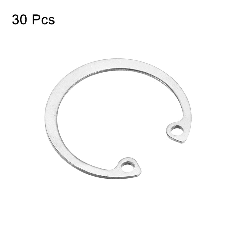 uxcell 30Pcs 26mm Internal Retaining Ring Circlip, 304 Stainless Steel Internal Circlip Snap Rings C-Clips for Grooved Shafts Studs, Silver Tone 30