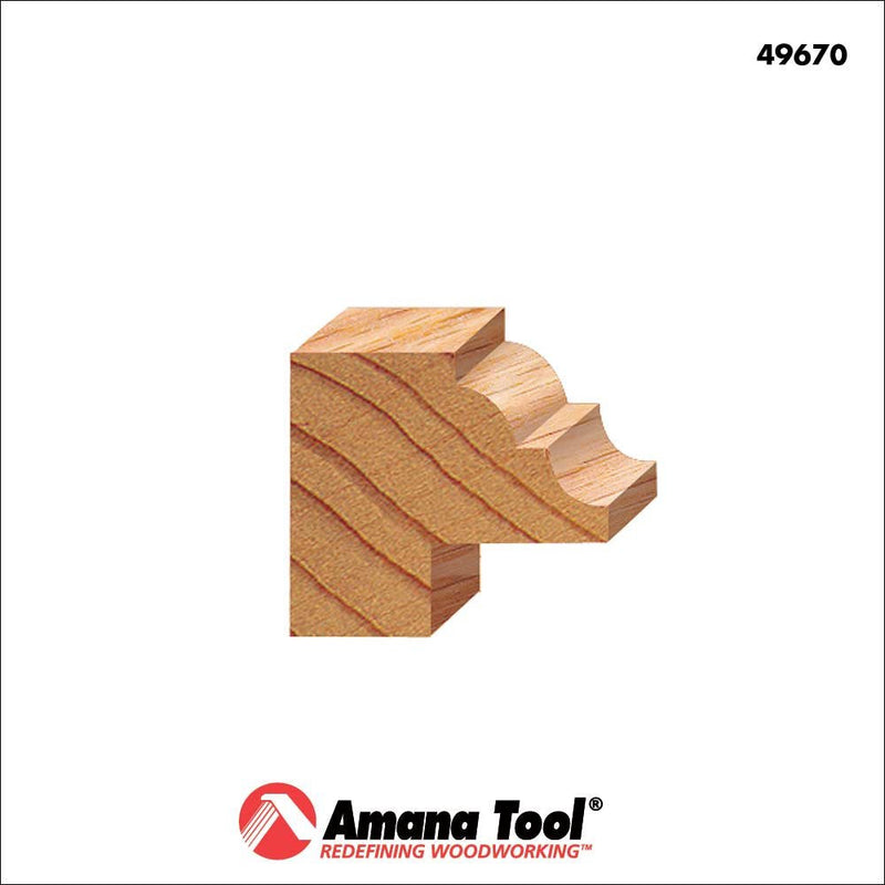 Amana Tool - 49670 Carbide Tipped Classical Stile 1-3/32 Dia x 1/2 x 9/64 Radius x 1/4 Inc 1-3/32 Dia x 1/2 x 1/4 In