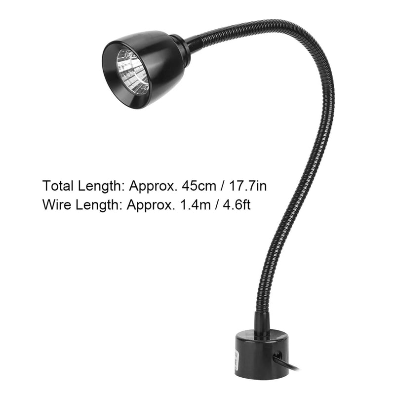 Metal LED Work Light 7W Flexible Gooseneck Magnetic Base | aluminum for cnc machine, 700 task lighting, neck shop tool, compatible with lathe drill pr