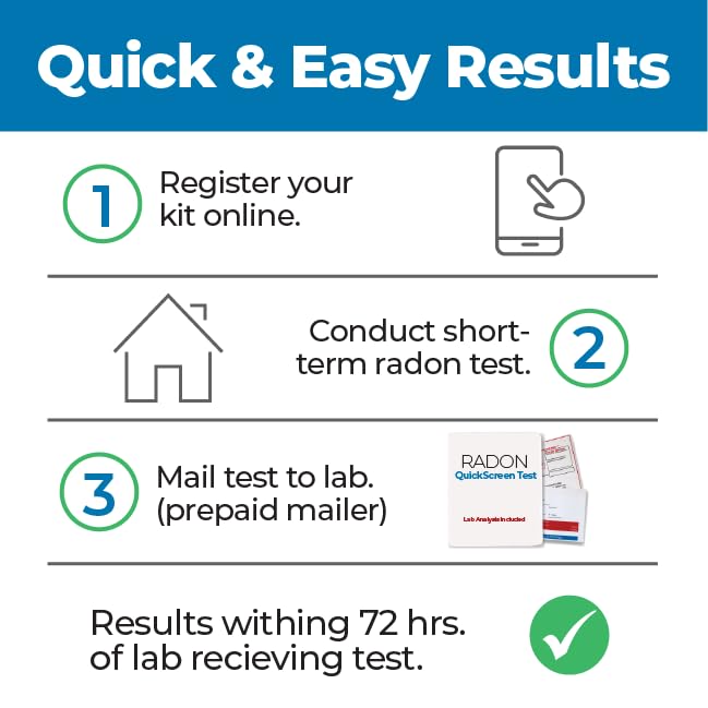 #1 Radon Gas Test Kit for Home Air Quality By Detekt® – 1 Short-Term Test Kit for Radon – Free Certified Lab Analysis Included – Fast & Accurate Results – Made in USA Radon Test