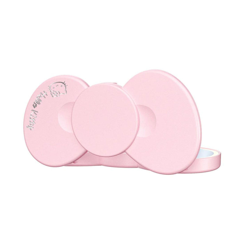 Impressions Vanity Hello Kitty Bow LED Compact Mirror, Double Sided Cute Travel Makeup Mirror, Soft Touch Button with Slide Down Auto Shut Off (Large) 4"L x 8"W