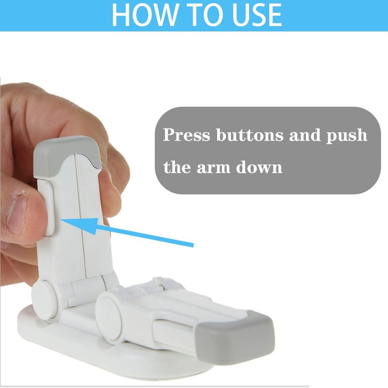 Improved Childproof Door Lever Lock（2 Pack）Prevents Toddlers from Opening Doors. Durable ABS with Adhesive Backing. Simple Install, No Tools Needed 2