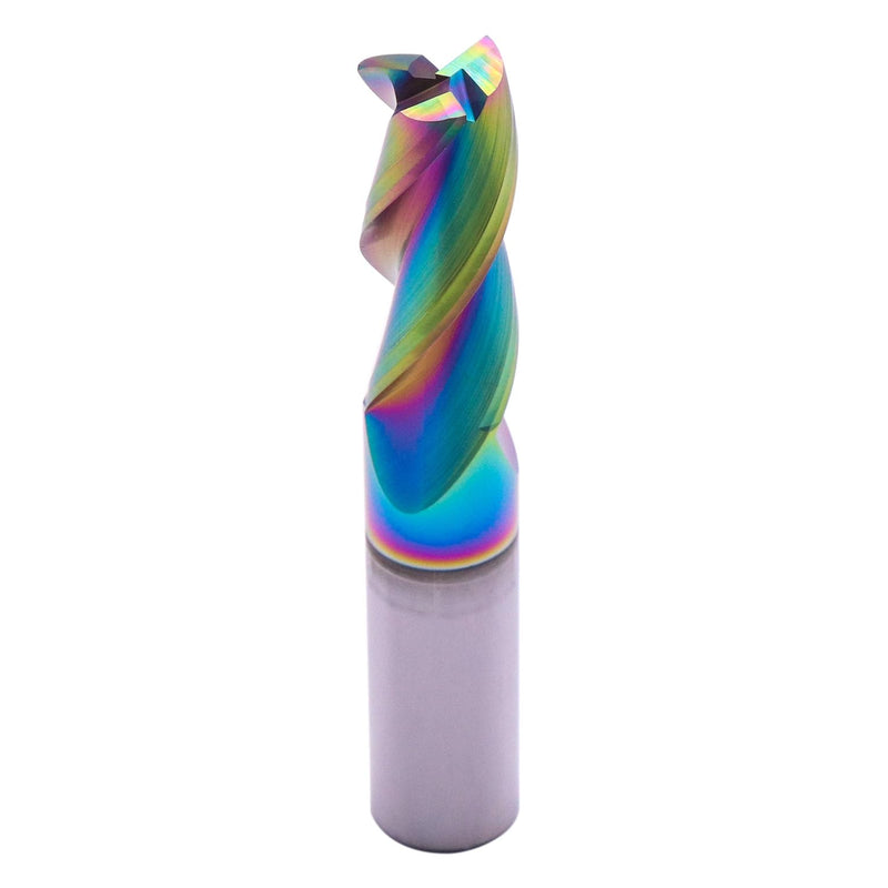 1/2" 3 Flute Solid Carbide Square End Mill for Aluminum, DLC Coated | 37° Helix, 1/2" Cutting Dia, 1/2" Shank Dia, 1-1/4" Length of Cut, 3" Overall Length, for Milling Aluminum and Copper 1/2 in