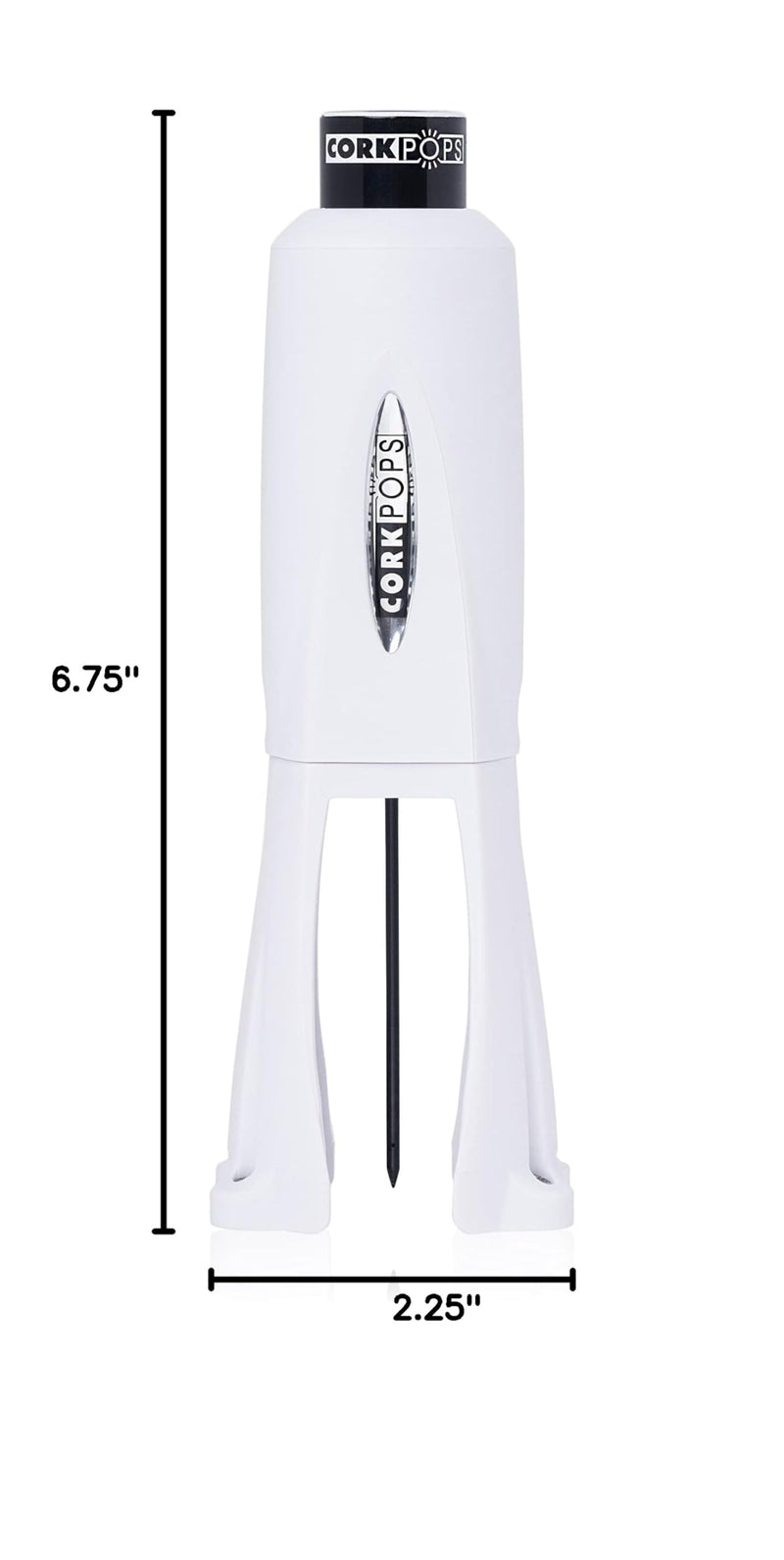 Cork Pops Legacy Wine Opener Built-in 4-Blade Foil Cutter Safe Cork Removal, Effortless Push Button Use, Needle Guard for Safety, Low-Pressure Cartridge Opens Up To 60 (White, With 1 Cartridge) White