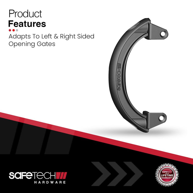 Safetech Hardware SHDL-150 Polymer Pull Gate Handle | Side Fixing Legs, Easy Alignment & Added Strength | Left & Right Reversible | Aluminum, Vinyl/PVC, & Wood | Any Square Post Gates - Black