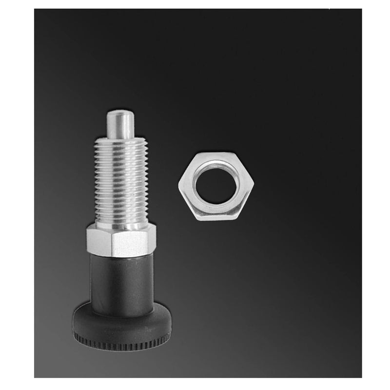 Heyous Stainless Steel Spring Return Knob Plunger M6 with Non Removable Knob Return Indexing Pin Coarse Thread Spring Indexing Plunger Silver