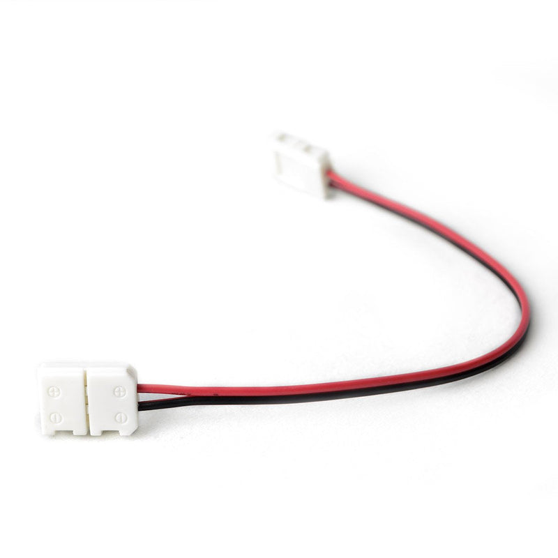 HitLights LED Light Strip Connector, 8mm Single Color 3528-6 Inch Any Angle Strip to Strip, 4 Pack 2Pin 8mm (4Pack)