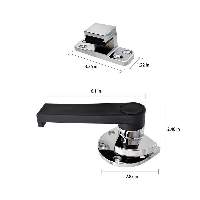Industrial Oven Freezer Black Handle Lock Latch Assemble for Airtight Door Silver Tone (L)