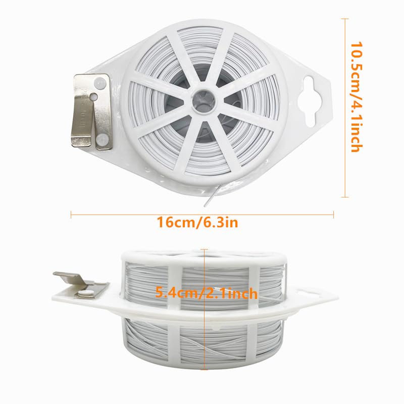 656ft (200m) Twist Ties, Garden Plant Ties with Cutter, Reusable Multifunctional Plant Ties, Fixing Vines Plant Support for Gardening Home Office(White) White