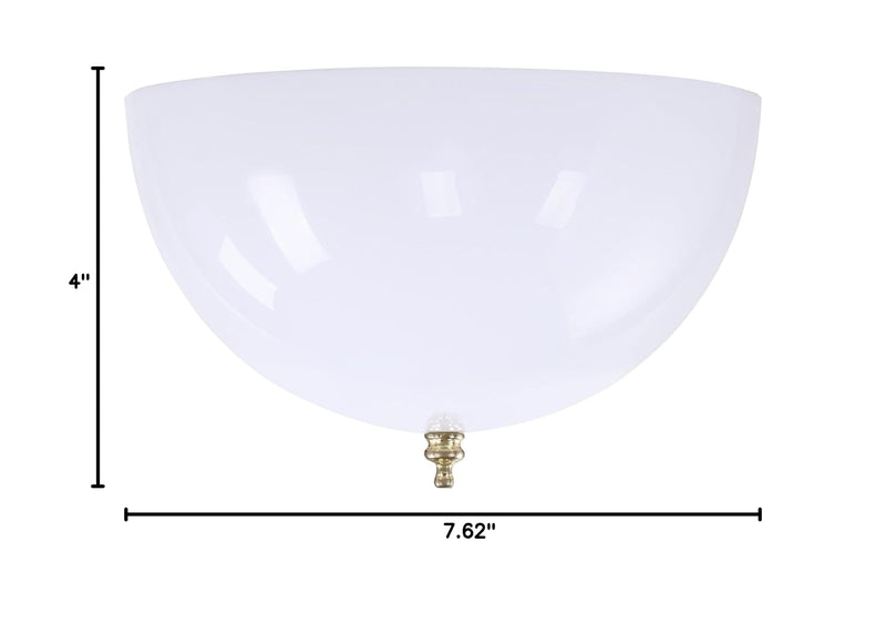 Aspen Creative 28008-15-2, Clip-on Dome Shade for A-Type Bulb Indoor Location Light Fixtures/White Finish, 7 5/8" Diameter x 4" Height, 2 Pack 7.63"W x 4"H White - NewNest Australia