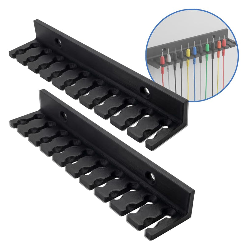 Wall Mount Test Leads Probe Pairs, Banana Cables Organizer for Tidy and Efficient Cable Hangers for Test Leads, Easy Access for Increased Productivity and Lead Management - 2 Pack