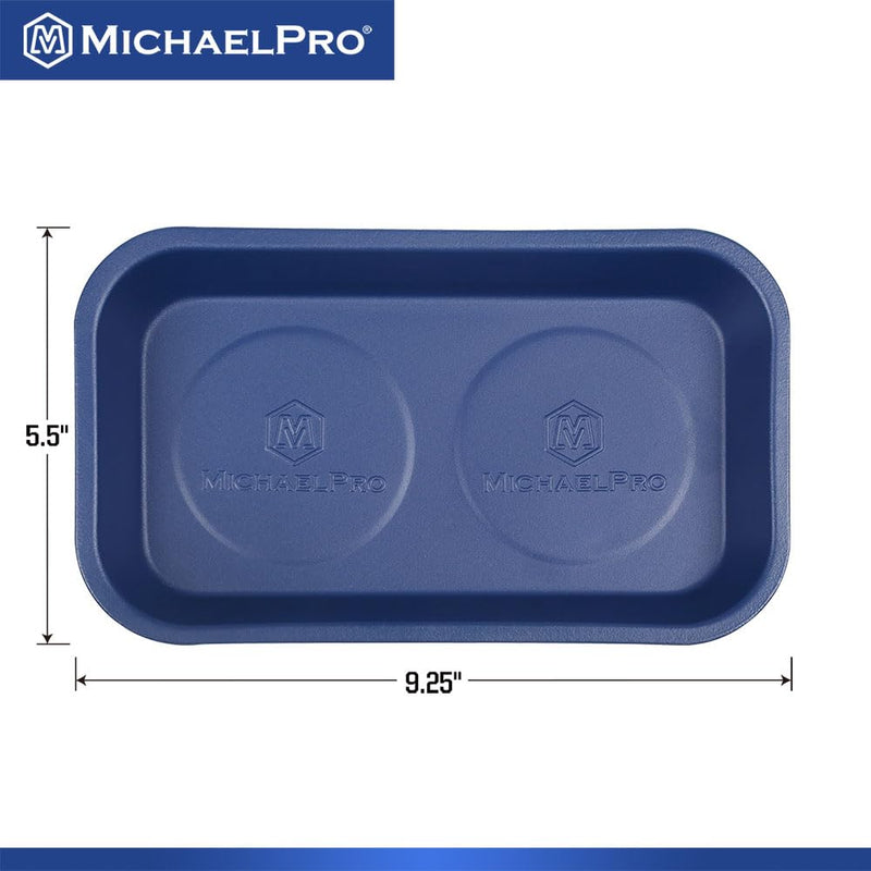 MichaelPro Magnetic Tray for Screws, Nuts, Bolts and Metal Parts, Magnectic Tool Holder for Mechanics with Strong Magnets for Secure Mounting, Stainless Steel Tool Tray with Anti-Scratch Rubber Base