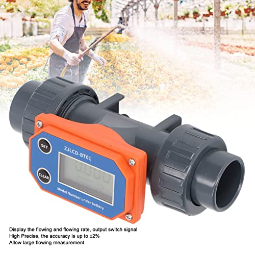 Digital Display Water Flowmeter UPVC for Farmland Irrigation and Fish Pond 10-150 L/min