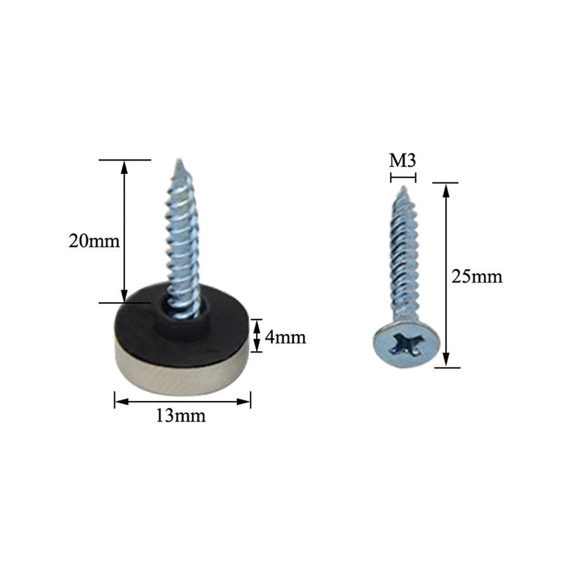 20PCS Stainless Steel Decorative Screws 13MM Screw Caps Mirror Screws with Caps Decorative Screw Covers (Silver)