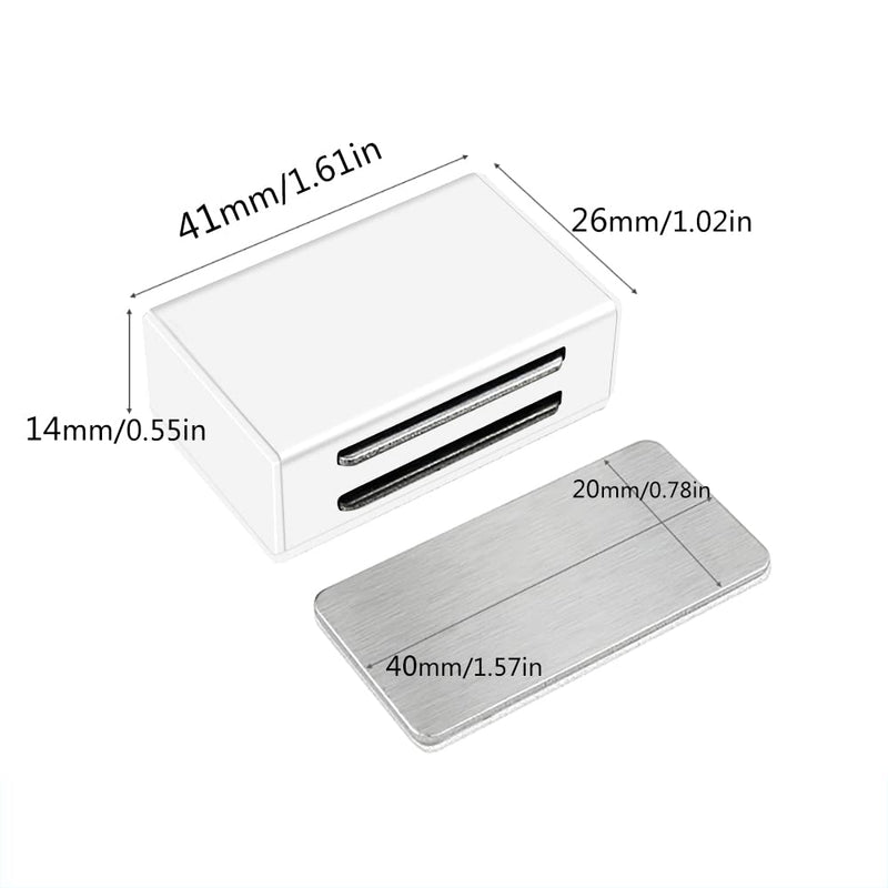Jiayi Adhesive Magnetic Cabinet Door Catches 4 Pack Cabinet Door Magnet White Magnet Catch Cupboard Magnetic Catches Stainless Steel Kitchen Magnetic Latch for Drawer Wardrobe Closet Door Closing Small-4 Pack
