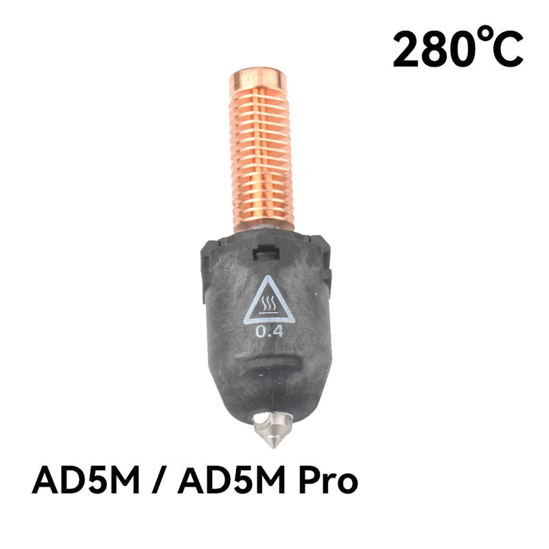 Nozzle Assembly for AD5M / AD5M Pro 3D Printer Max 280℃ High Temperature & High Flow Nozzle for Adventurer 5M / 5M Pro 0.4 Nozzle