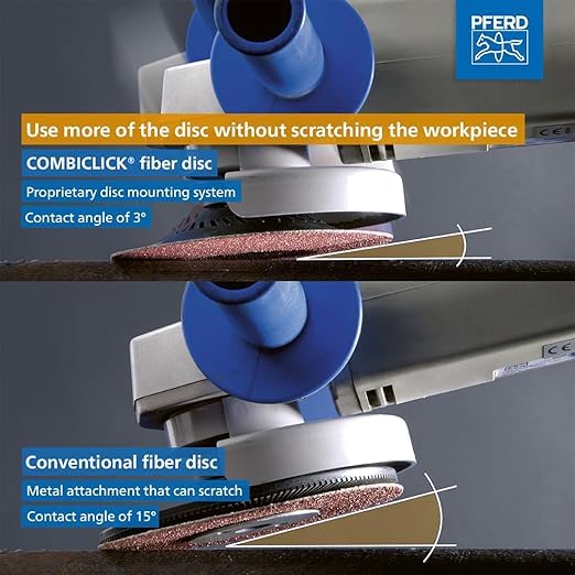 PFERD COMBICLICK Felt Disc, 5 pc. | 4-1/2 inch dia. | 48705 - for pre-polishing and high-gloss polishing with an angle grinder, works with polishing paste bars