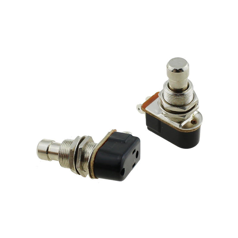 2PCS 39.2mm Silver Effects Footswitches Momentary Soft Touch Foot Switch Normally Open 2 Pin Pedal Box Pushbutton Footswitch