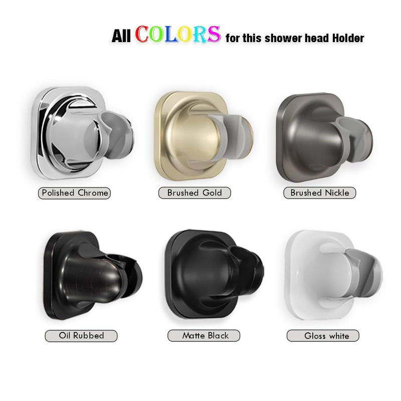 Hand held Shower Head Holder - 5 Angles Adjustable - Slide to Fit - Adhesive Screw Options for Multiple Surfaces - Minimal Shower Wand Holder (Chrome) Chrome