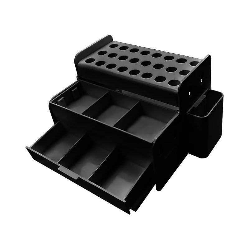 Dental Multi-Function Organizer, YOUYA DENTAL Plastic Dental Syringe Composite Organizer Resin Holder Applicator for Resin Adhesive Syringes Brush Dispenser Placement Rack (Black) Black