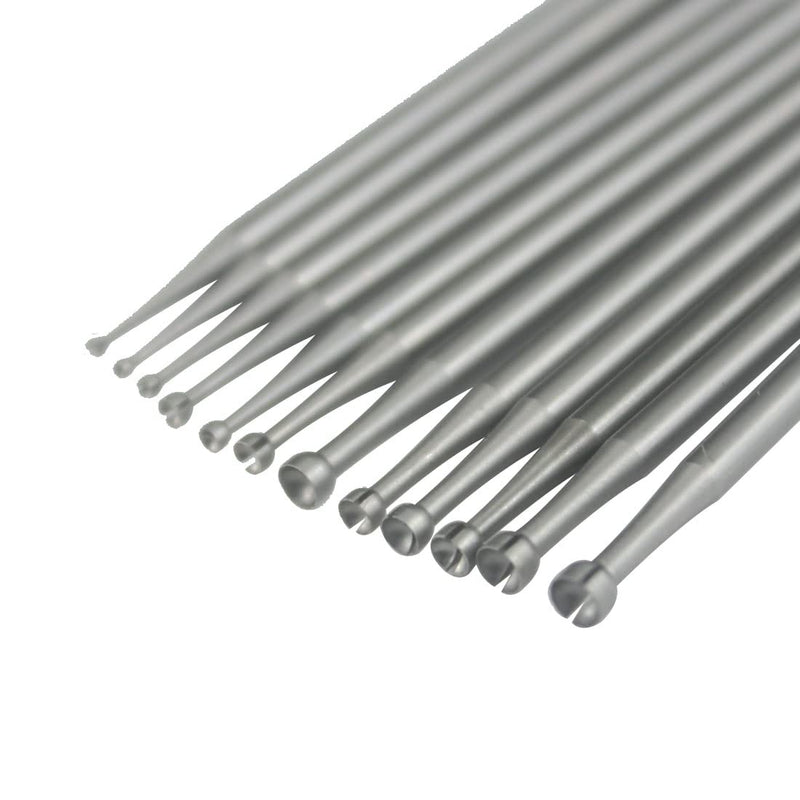 12 Pcs Open Mouth Cup Burr - 3/32'' Shank Open Mouth Cup Shape Wire Rounder Bits Jewelry Setting Lapidary Making Bits (008-025)