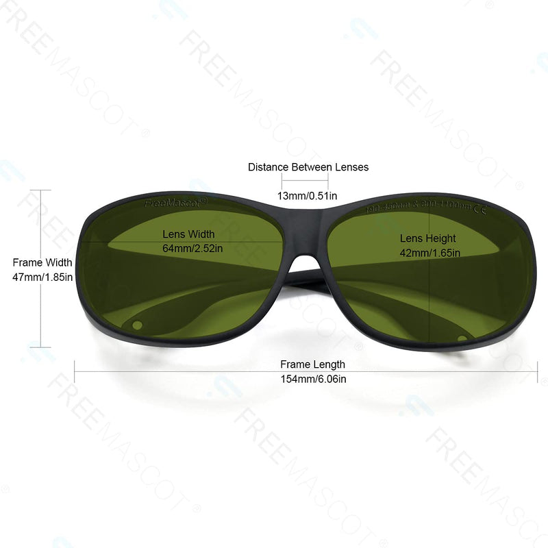 FreeMascot Professional OD 8+ 190nm-450nm / 800nm-1100nm Wavelength Laser Safety Glasses Style 4