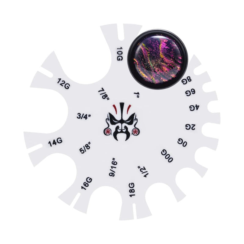 COOEAR Acrylic Piercing Gauge Measurement Wheel 18G-1 Inch. rule