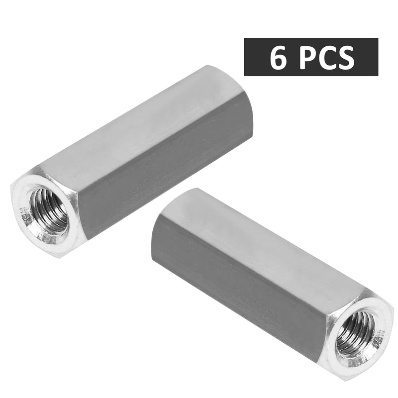 6 Pcs M8 x 1.25 Pitch 40mm Length Hex Coupling Nut, 13mm Width Stainless Steel Nuts Connector Nut, Rod Coupling Nuts Hexagon Nut Threaded Coupling Nut Replacement (Metric) M8x40x1.25 6