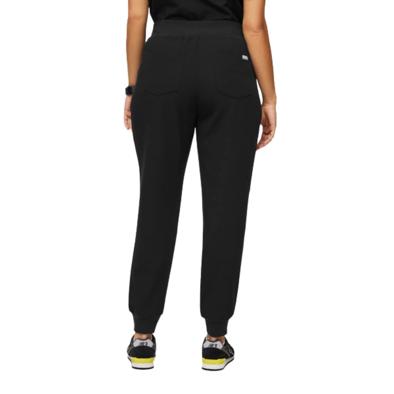 FIGS Zamora High Waisted Jogger Style Scrub Pants for Women — Slim Fit, 6 Pockets, High Rise Yoga Waistband Women Scrub Pants Regular Small Black