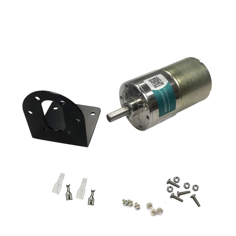 Bringsmart Micro DC 12V 30rpm Geared Motor with Bracket 37mm Diameter Gearbox Centric Ouput Shaft Gear MotorLarge Torque Reduction Motor