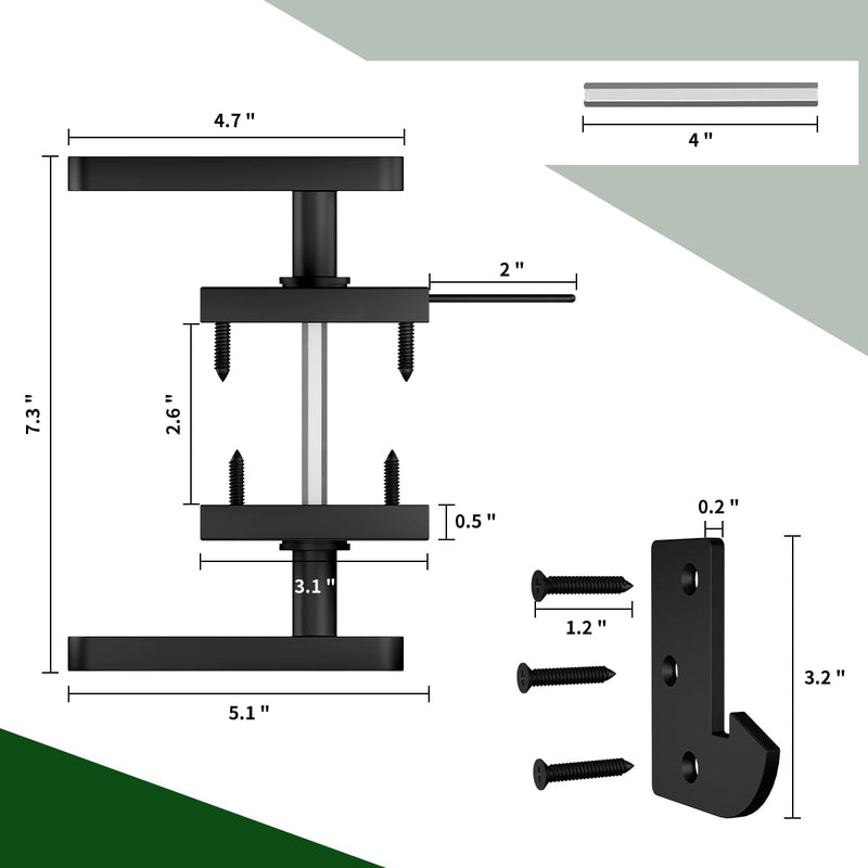 Double Side Gate Latch, Heavy Duty Left Swinging Door Latch Gate Hardware for Outdoor Fence, Wooden Gates, Pool Gate, Garden