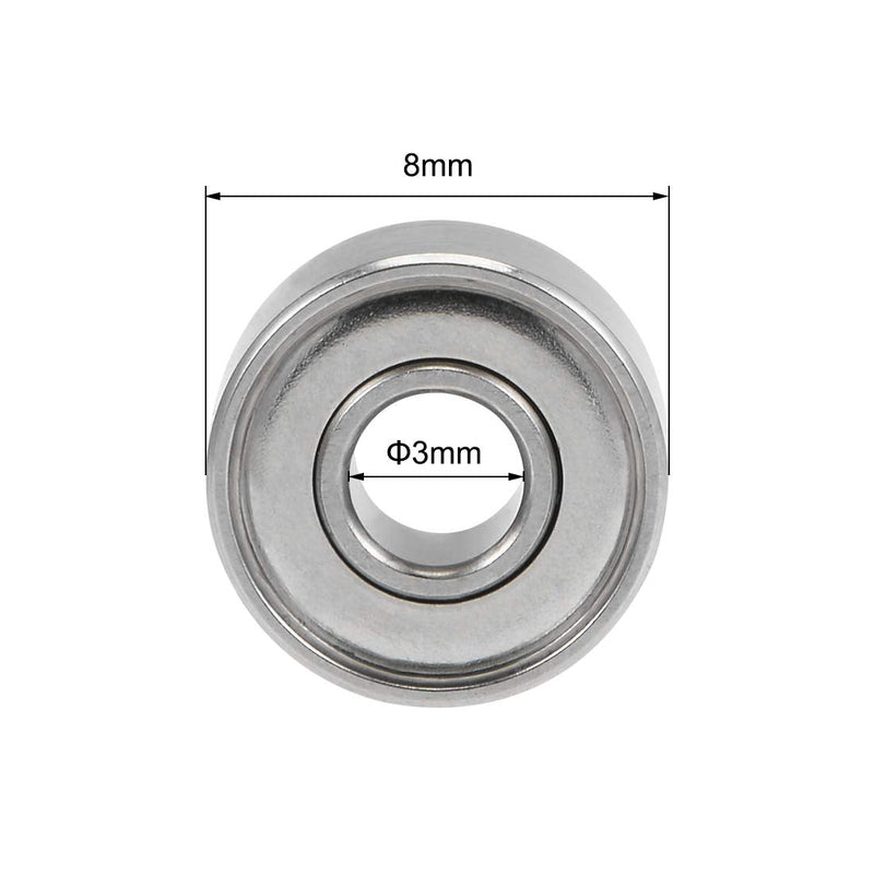 uxcell 693ZZ Deep Groove Ball Bearings Z2 3mm X 8mm X 4mm Double Shielded Carbon Steel 20pcs 3mmx8mmx4mm