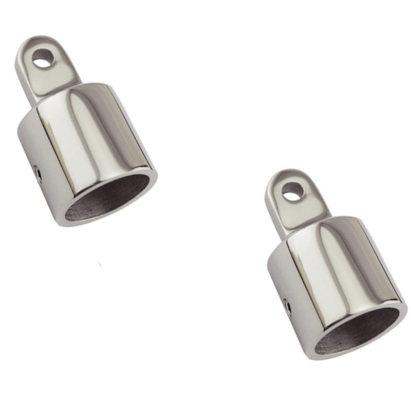 2PCS Pipe Eye End Cap ，316 Stainless Steel Bimini Top Eye End/Canopy Tube End Marine Boat Yacht External Fitting Hardware (Size:7/8inch) Size:7/8inch