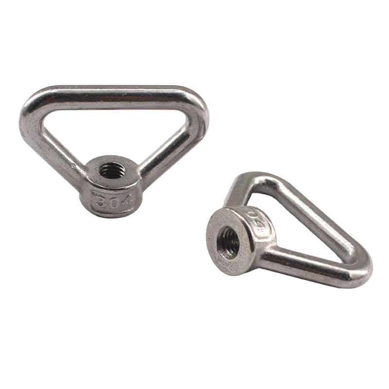 M8 Triangle Shape Lifting Eye Nuts 304 Stainless Steel Ring Eye Nut Threaded Fastener (6 Pack) M8