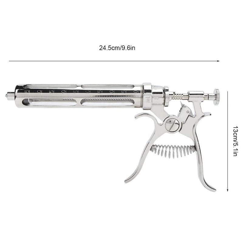 Stainless Steel Veterinary Injection Injector Syringe with Adjusteable Five Gears Measuring Clip Device Veterinary Vaccine Syringe for Livestock Horse Cow Pig Sheep Pet - PawsPlanet Australia