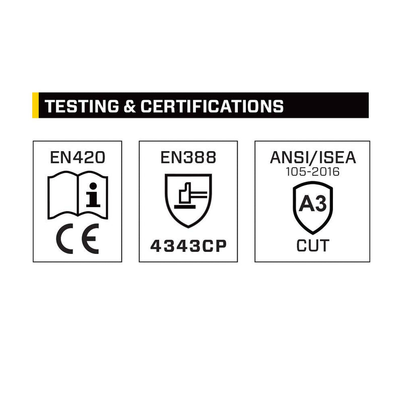Ansell RINGERS R-297G Heavy Duty Industrial Padded Impact Protection Gloves for Manufacturing, Construction, Utilities, Size 9, Yellow (1 Pair) Medium
