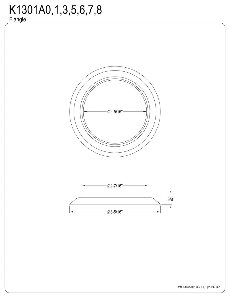 Kingston Brass K1301A5 Made to Match Decorative Tub Spout Ring, Oil Rubbed Bronze