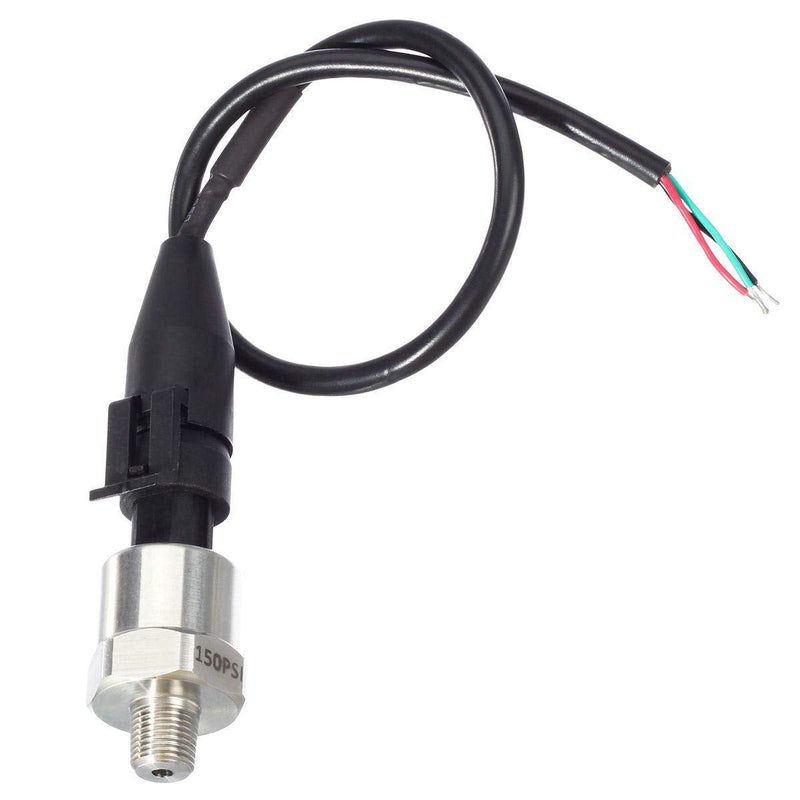 AUTEX 150 Psi Pressure Transducer/Sender/Sensor with Connector Harness 0-150 Psi Stainless Steel 1/8”-27 NPT Pressure Transducer Sensor Compatible with Oil, Fuel, Air, Water