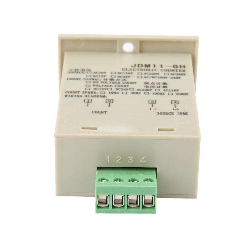 Hilitand 6 Digit Electronic Counter, JDM11-6H, Black, DC 12V/24V/36V